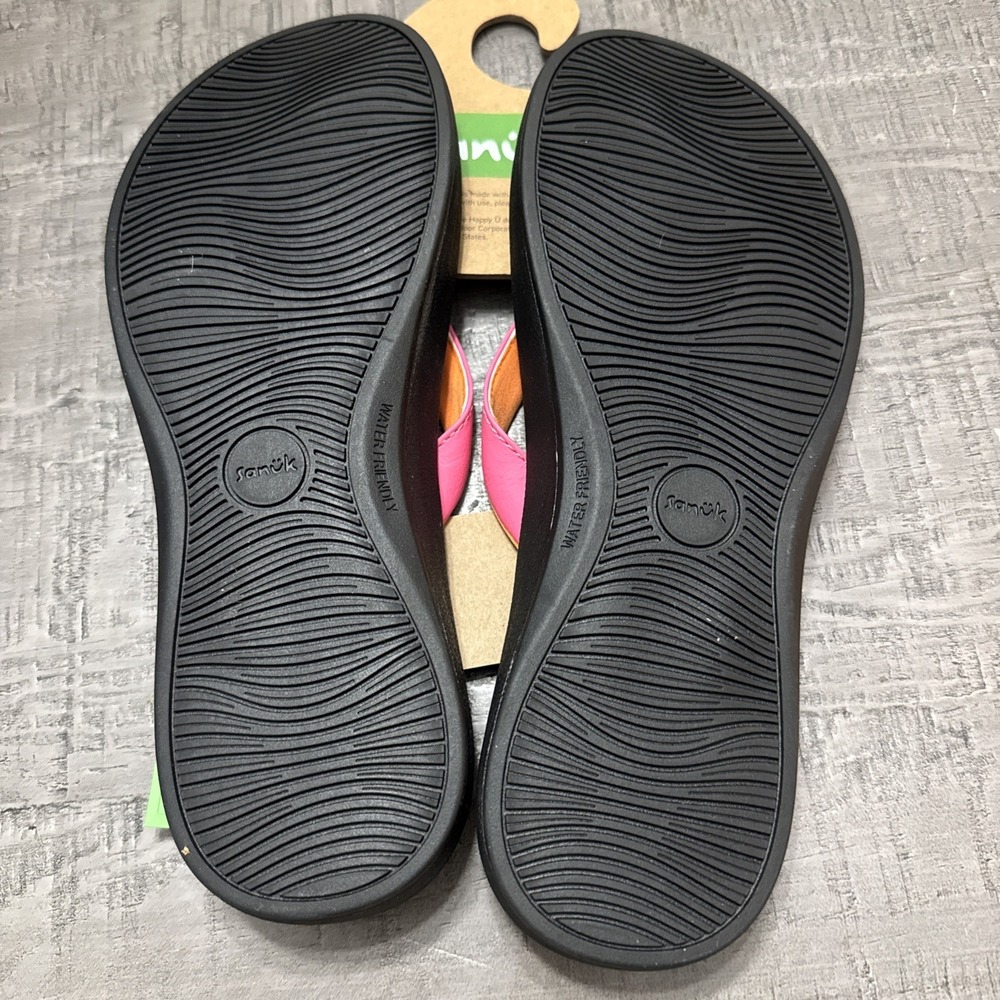 Sanuk Cosmic Shores Yoga Flip Flops Womens Size 8 Pink Orange Water Friendly NWT - Picture 4 of 5